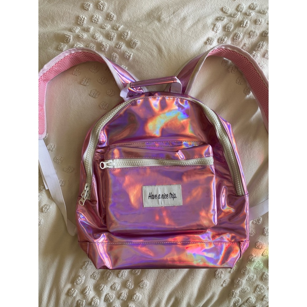 Pink holographic back pack - Festy Besty